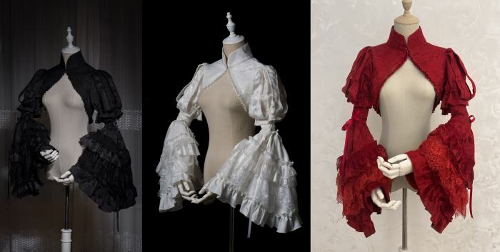 Smoothy Caliburn Lolita Bolero, Corset, Hime Sleeves, Underskirt and Back Bow