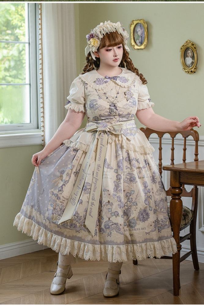 Nansheng Pavilion ~Purple Memoirs~ Embroidery Plus Size Country Lolita JSK and OP