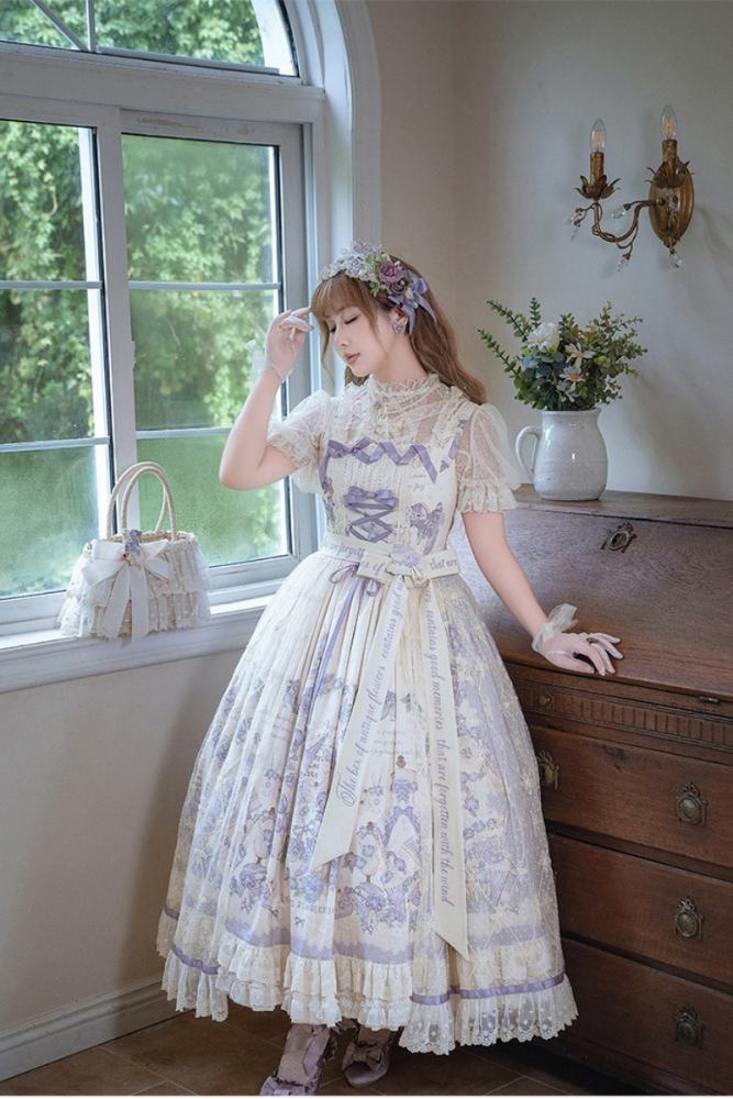 Nansheng Pavilion ~Purple Memoirs~ Embroidery Plus Size Country Lolita JSK and OP