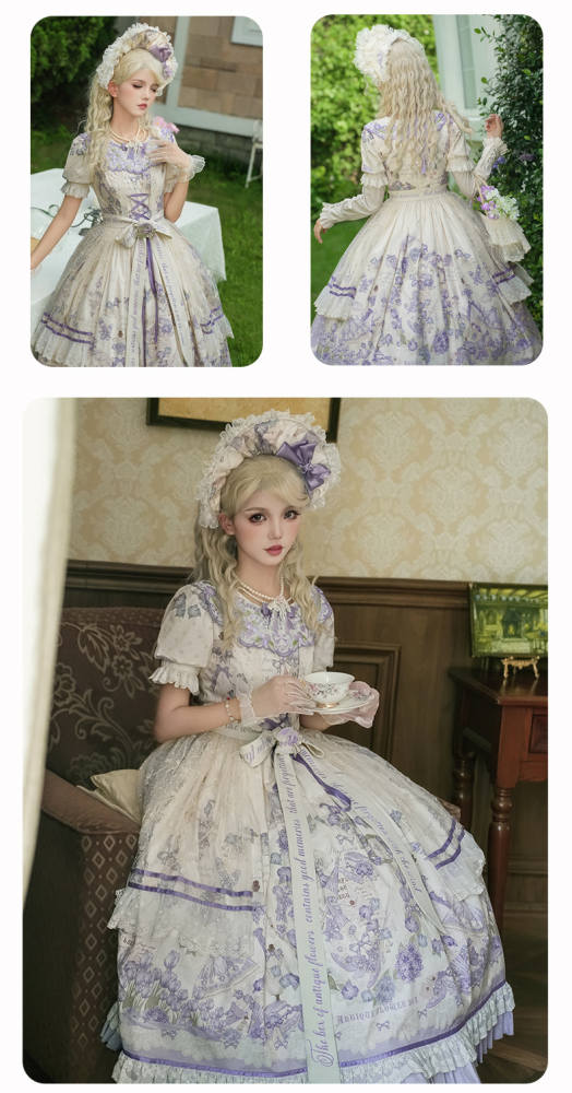 Nansheng Pavilion ~Purple Memoirs~ Embroidery Plus Size Country Lolita JSK and OP