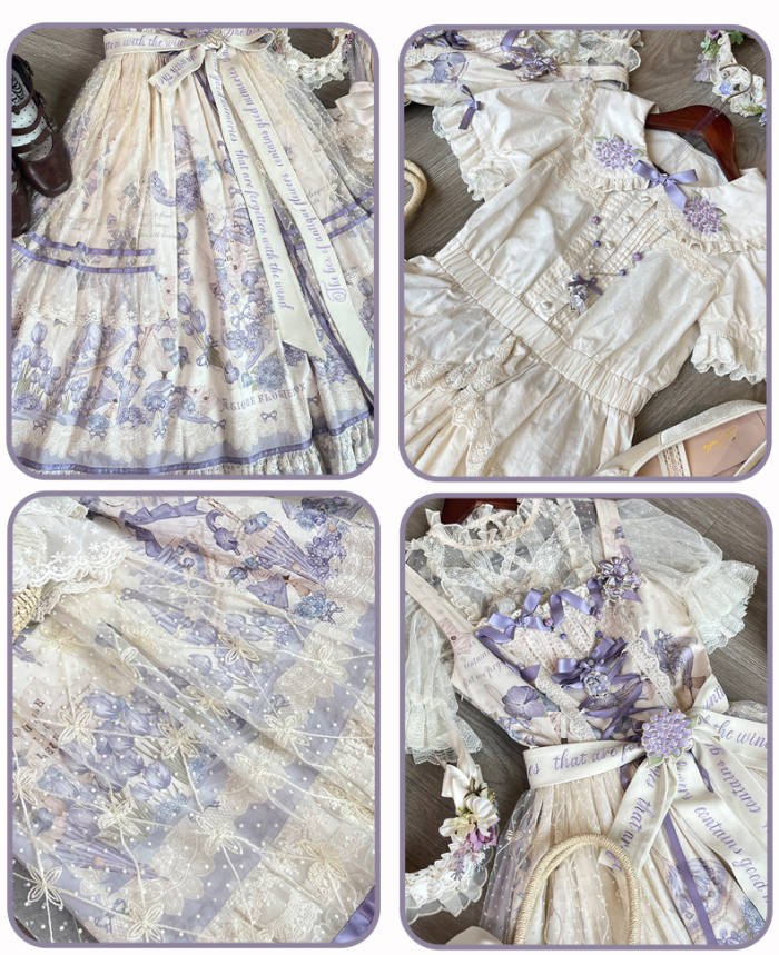 Nansheng Pavilion ~Purple Memoirs~ Embroidery Plus Size Country Lolita JSK and OP