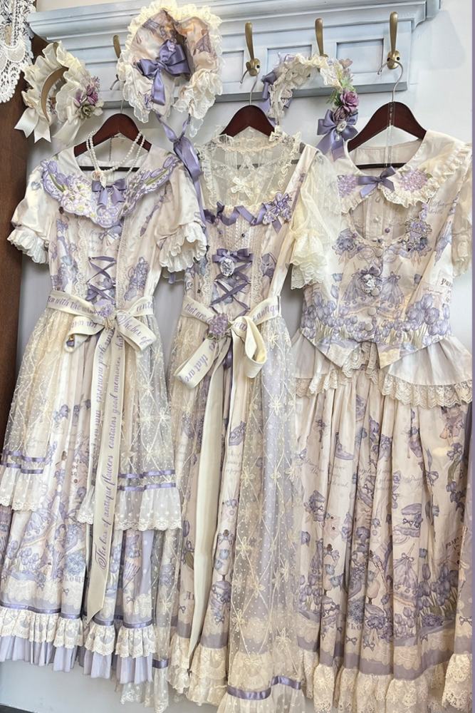 Nansheng Pavilion ~Purple Memoirs~ Embroidery Plus Size Country Lolita JSK and OP