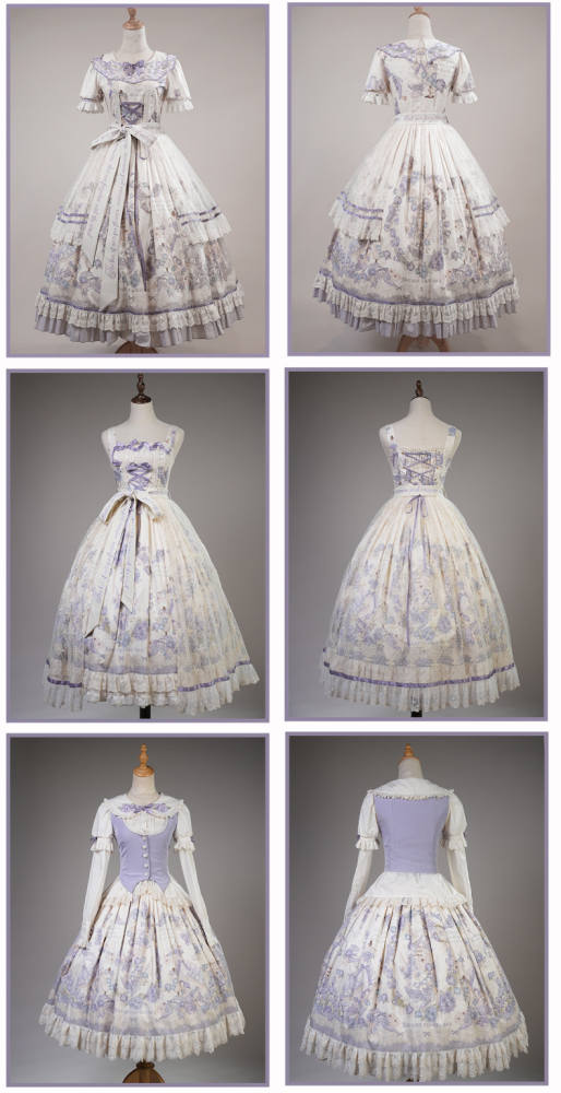 Nansheng Pavilion ~Purple Memoirs~ Embroidery Plus Size Country Lolita JSK and OP