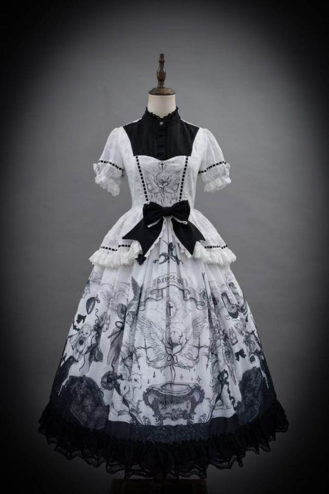 Hyq ～Symbiotic Doll～ Stand Collar Natural Waist Gothic Lolita OP