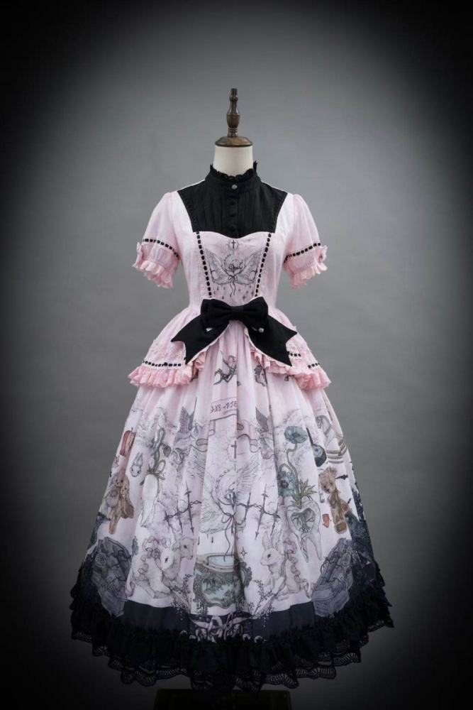 Hyq ～Symbiotic Doll～ Stand Collar Natural Waist Gothic Lolita OP