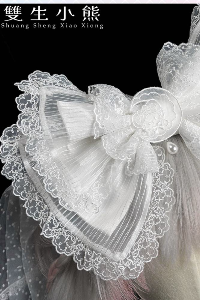 Alice Girl ～Promise Under the Galaxy～ Sweet Lolita Headbow Cake Hat Wristcuffs and Choker