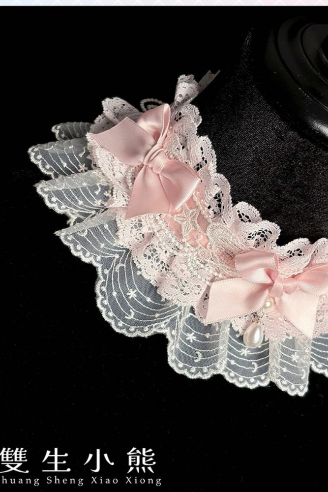 Alice Girl ～Promise Under the Galaxy～ Sweet Lolita Headbow Cake Hat Wristcuffs and Choker
