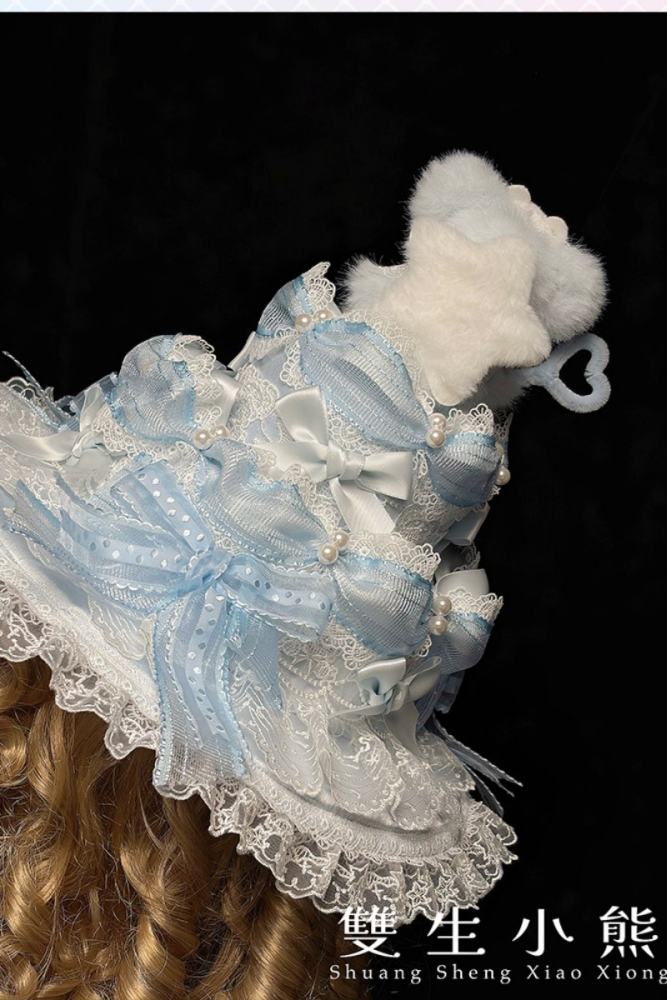Alice Girl ～Promise Under the Galaxy～ Sweet Lolita Headbow Cake Hat Wristcuffs and Choker