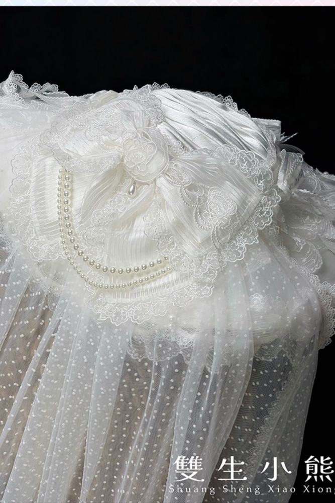 Alice Girl ～Promise Under the Galaxy～ Sweet Lolita Headbow Cake Hat Wristcuffs and Choker