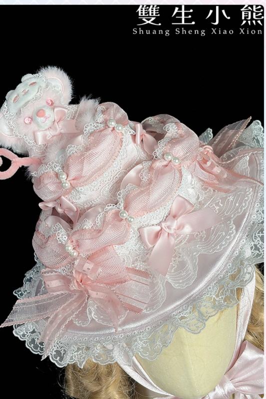 Alice Girl ～Promise Under the Galaxy～ Sweet Lolita Headbow Cake Hat Wristcuffs and Choker