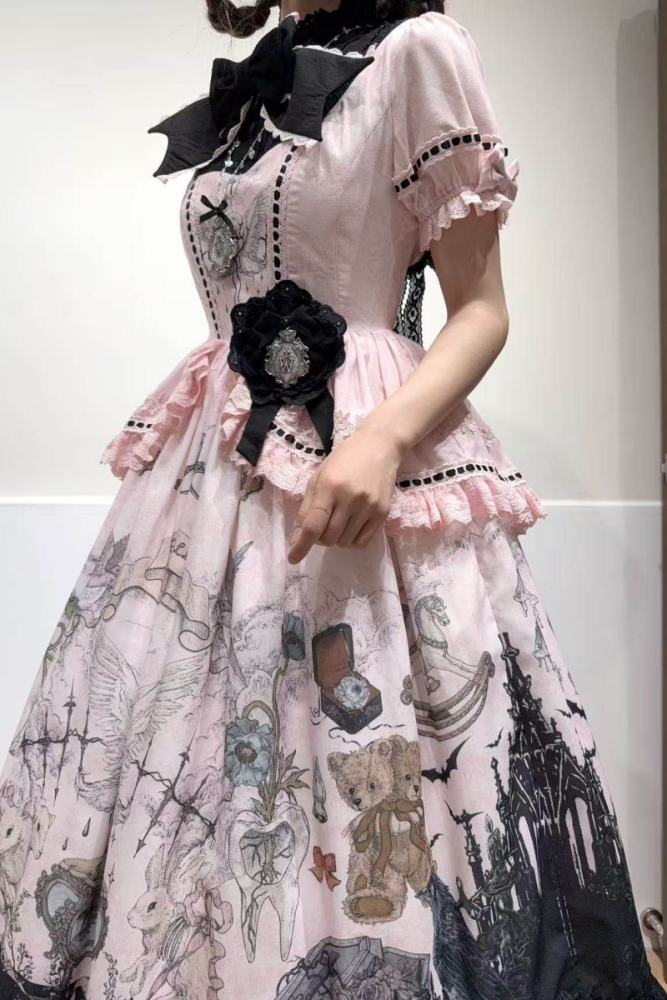 Hyq ～Symbiotic Doll～ Stand Collar Natural Waist Gothic Lolita OP