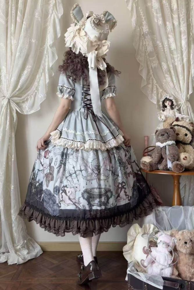 Hyq ～Symbiotic Doll～ Stand Collar Natural Waist Gothic Lolita OP
