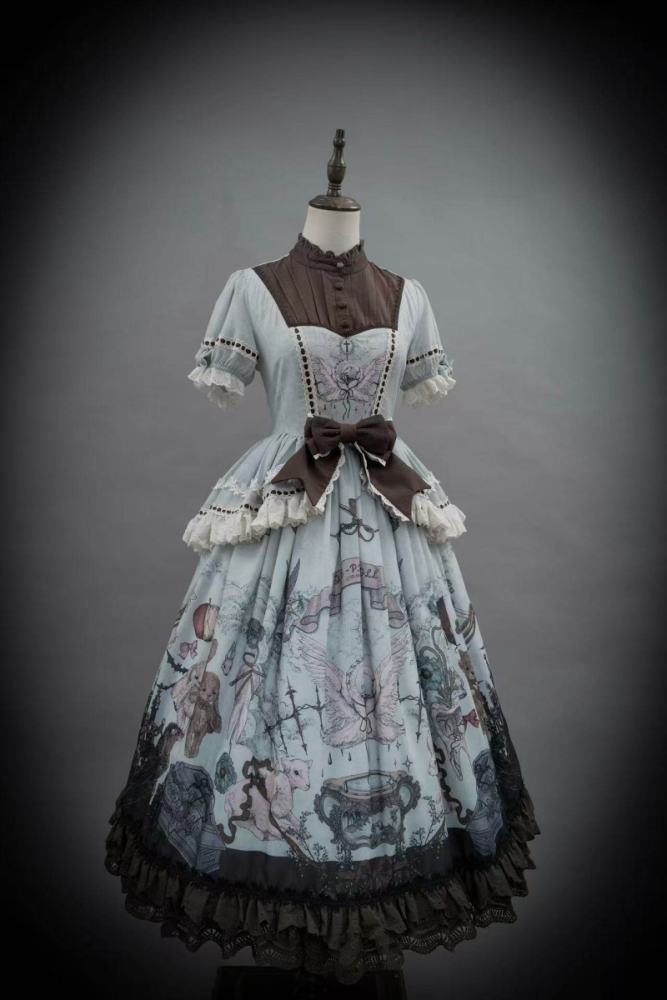 Hyq ～Symbiotic Doll～ Stand Collar Natural Waist Gothic Lolita OP