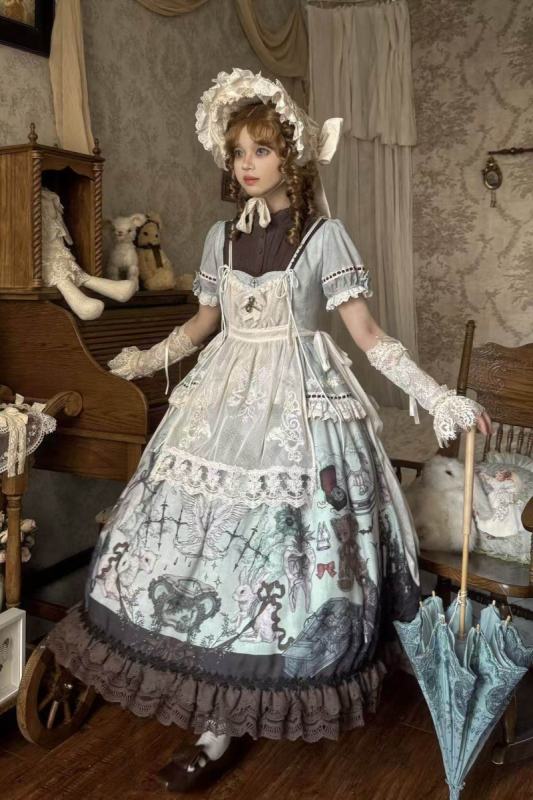 Hyq ～Symbiotic Doll～ Stand Collar Natural Waist Gothic Lolita OP