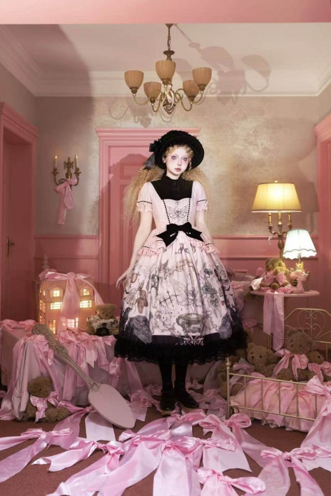 Hyq ～Symbiotic Doll～ Stand Collar Natural Waist Gothic Lolita OP