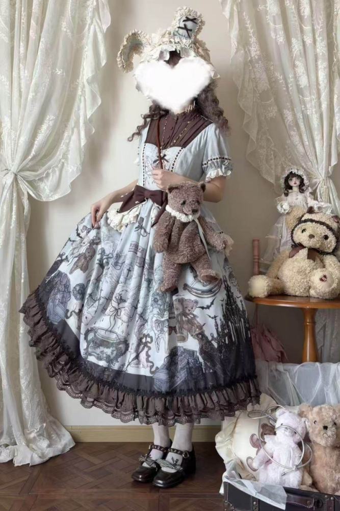 Hyq ～Symbiotic Doll～ Stand Collar Natural Waist Gothic Lolita OP