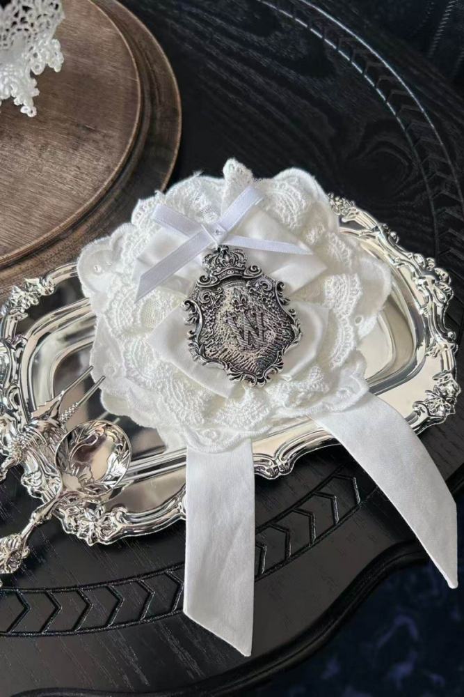 Hyq ～Symbiotic Doll～ Gothic Lolita Hairband Hat Bonnet Brooch and Necklace