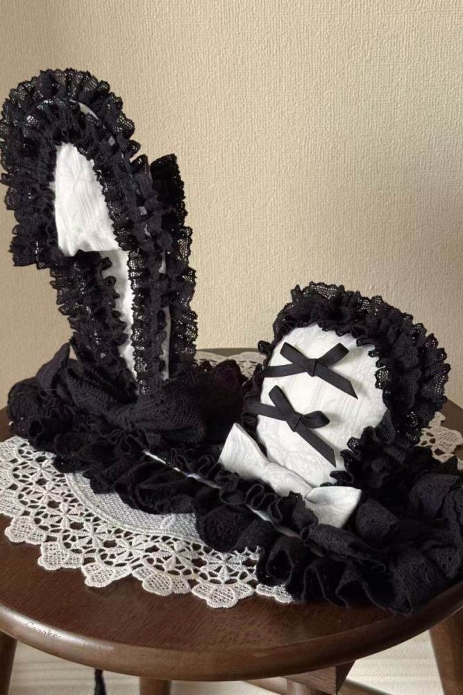 Hyq ～Symbiotic Doll～ Gothic Lolita Hairband Hat Bonnet Brooch and Necklace
