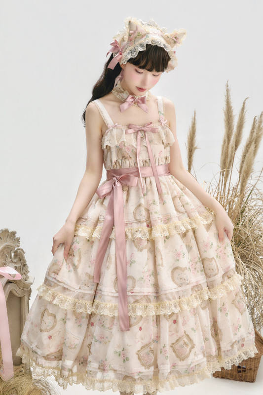 Moon River ~Victoria's Cat~ Sweet Classic Lolita Dress 6 Models