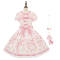 White Pink Printed OP and Necklace