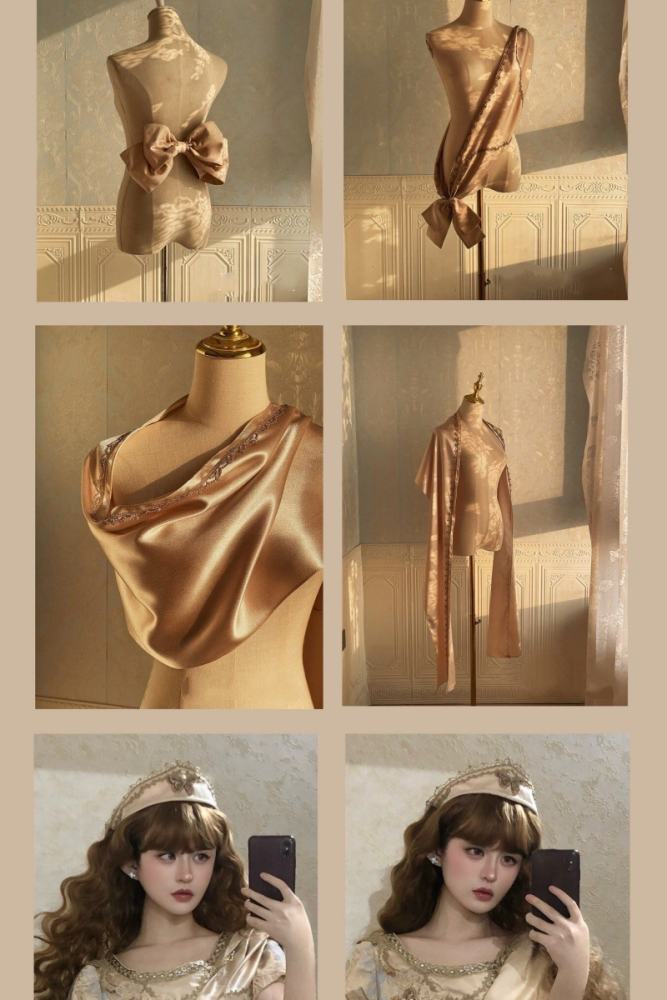 Xwc ～Sinking Twilight～ Regency Era Empire Headbow Shawl and Ribbon
