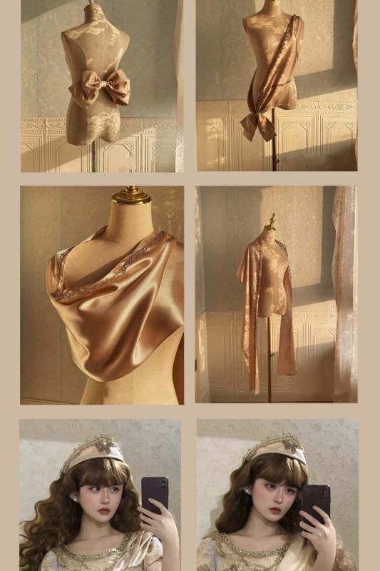 Xwc ～Sinking Twilight～ Regency Era Empire Headbow Shawl and Ribbon