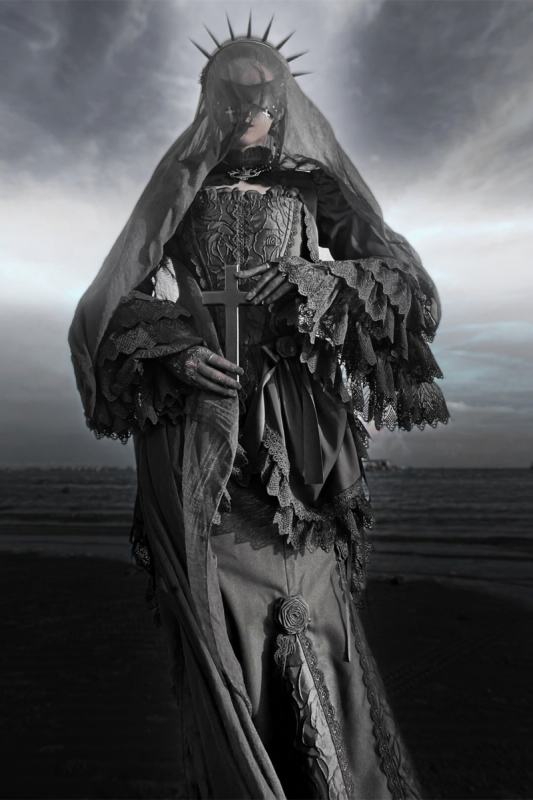 LeMiroir Saint Follower Gothic Lolita Fishtail Skirt Corset and Cardigan