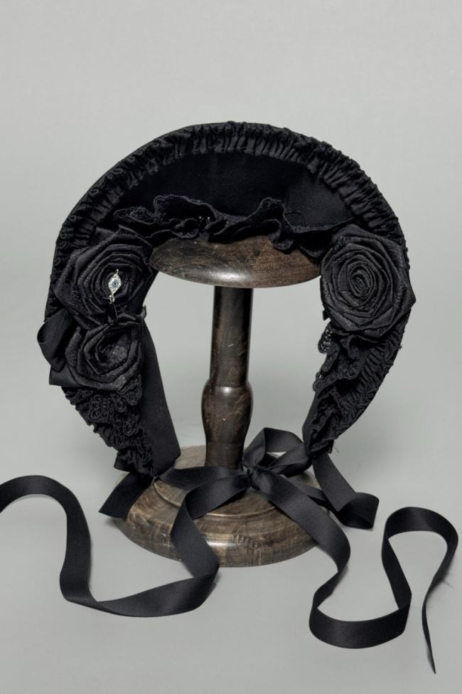 LeMiroir Saint Follower Gothic Lolita Bonnet Chain and Top Hat