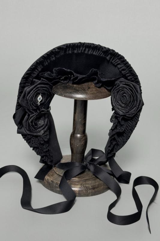 LeMiroir Saint Follower Gothic Lolita Bonnet Chain and Top Hat