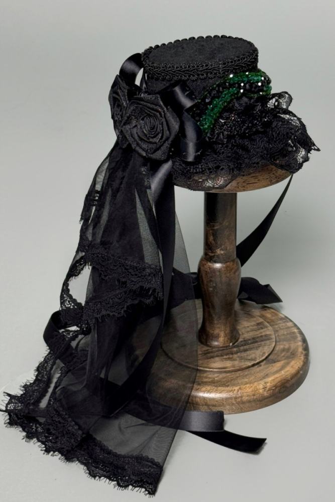 LeMiroir Saint Follower Gothic Lolita Bonnet Chain and Top Hat