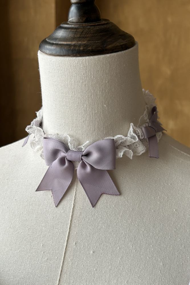Meowing and Fruity Dream of Flowers and Vines Lolita Hairband Side Clips Tailing and Choker