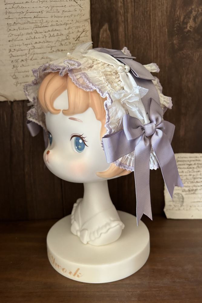 Meowing and Fruity Dream of Flowers and Vines Lolita Hairband Side Clips Tailing and Choker