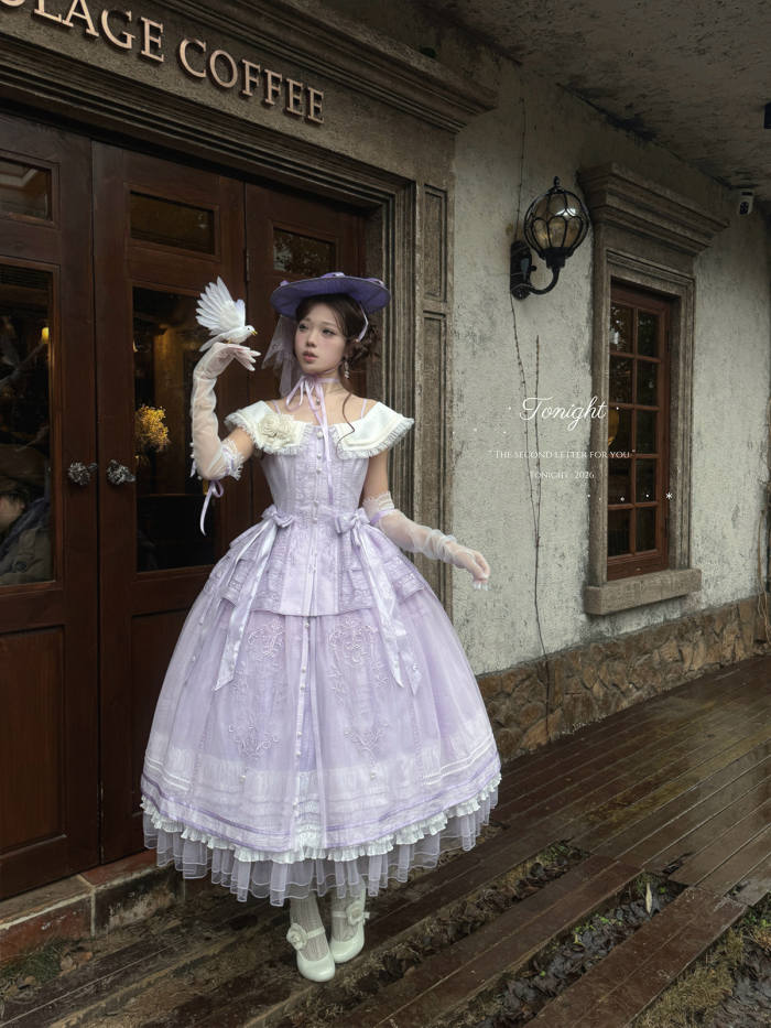 Tonight My Second Letter to You Vintage Lolita Skirt and Top