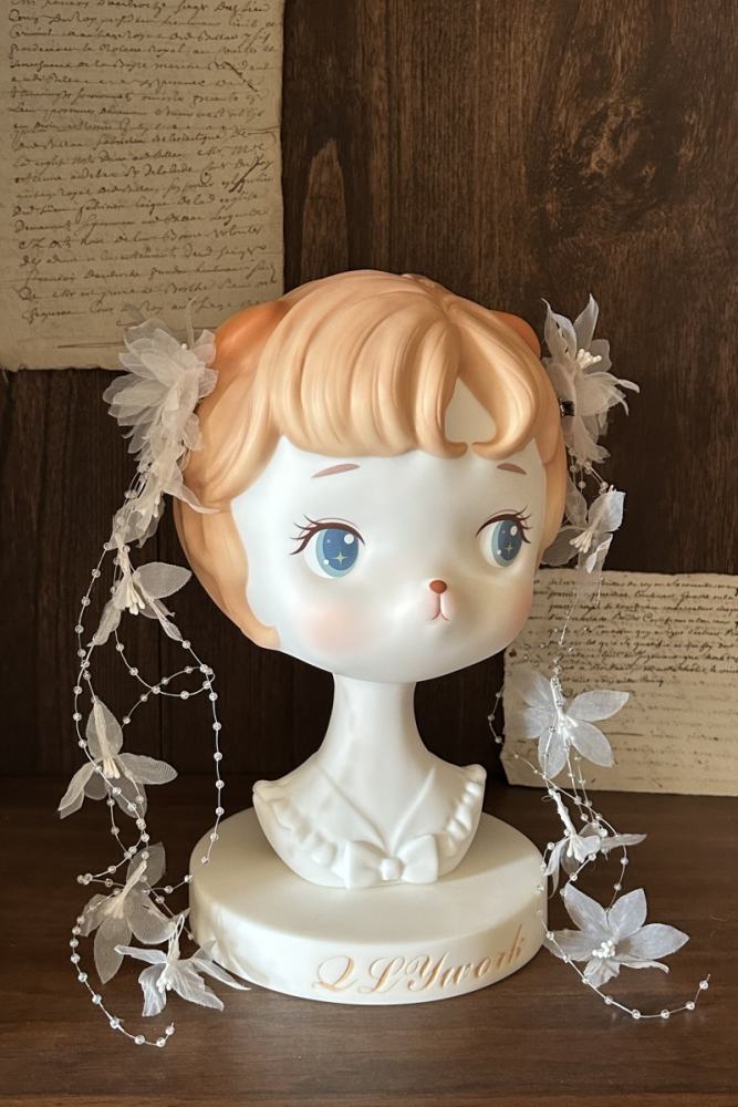 Meowing and Fruity Dream of Flowers and Vines Lolita Hairband Side Clips Tailing and Choker