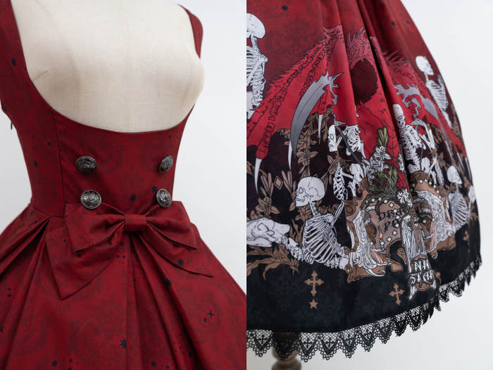 Nnstar Dragon Bone Lily Retro Gothic JSK Lolita Dress