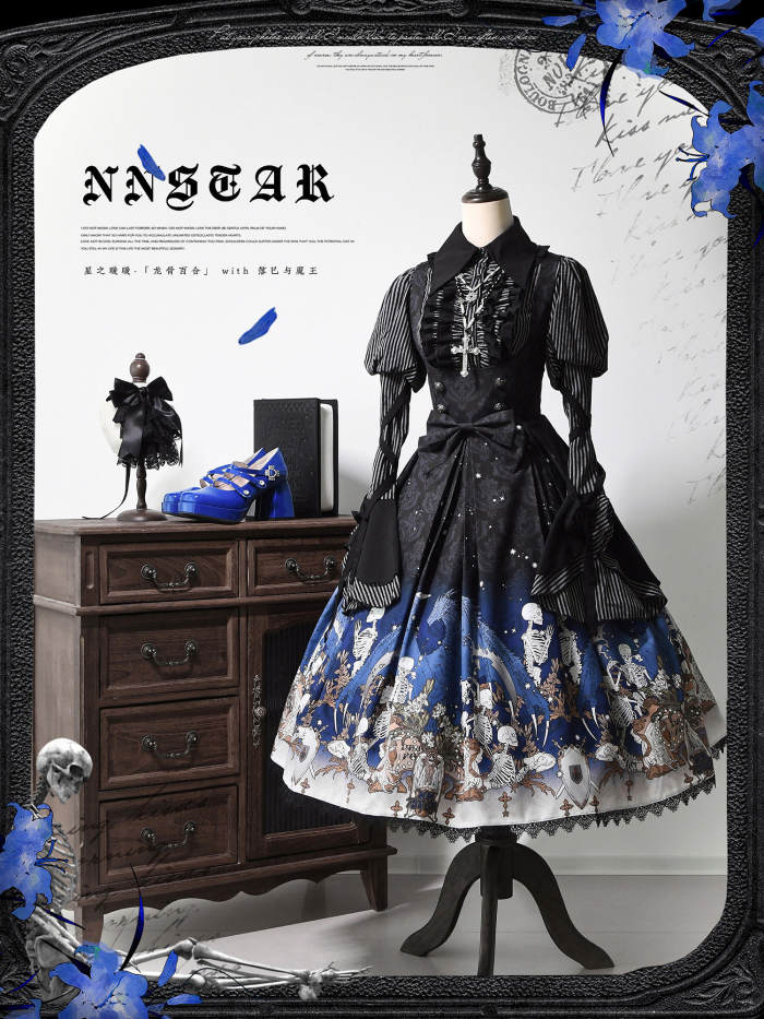 Nnstar Dragon Bone Lily Retro Gothic JSK Lolita Dress