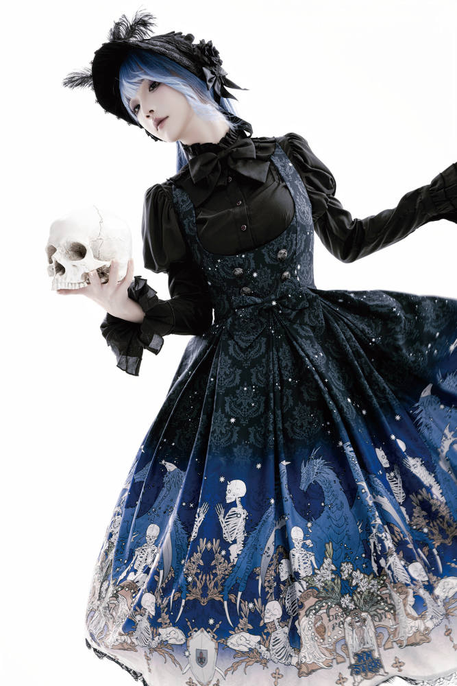 Nnstar Dragon Bone Lily Retro Gothic JSK Lolita Dress