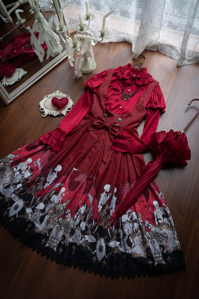 Nnstar Dragon Bone Lily Retro Gothic JSK Lolita Dress