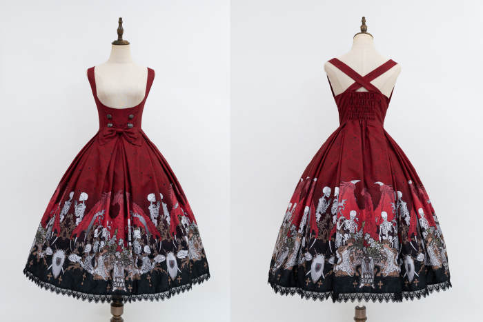 Nnstar Dragon Bone Lily Retro Gothic JSK Lolita Dress