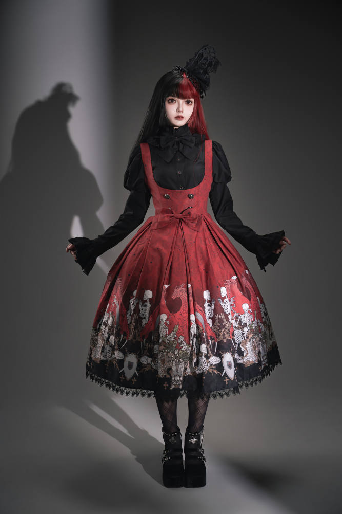 Nnstar Dragon Bone Lily Retro Gothic JSK Lolita Dress