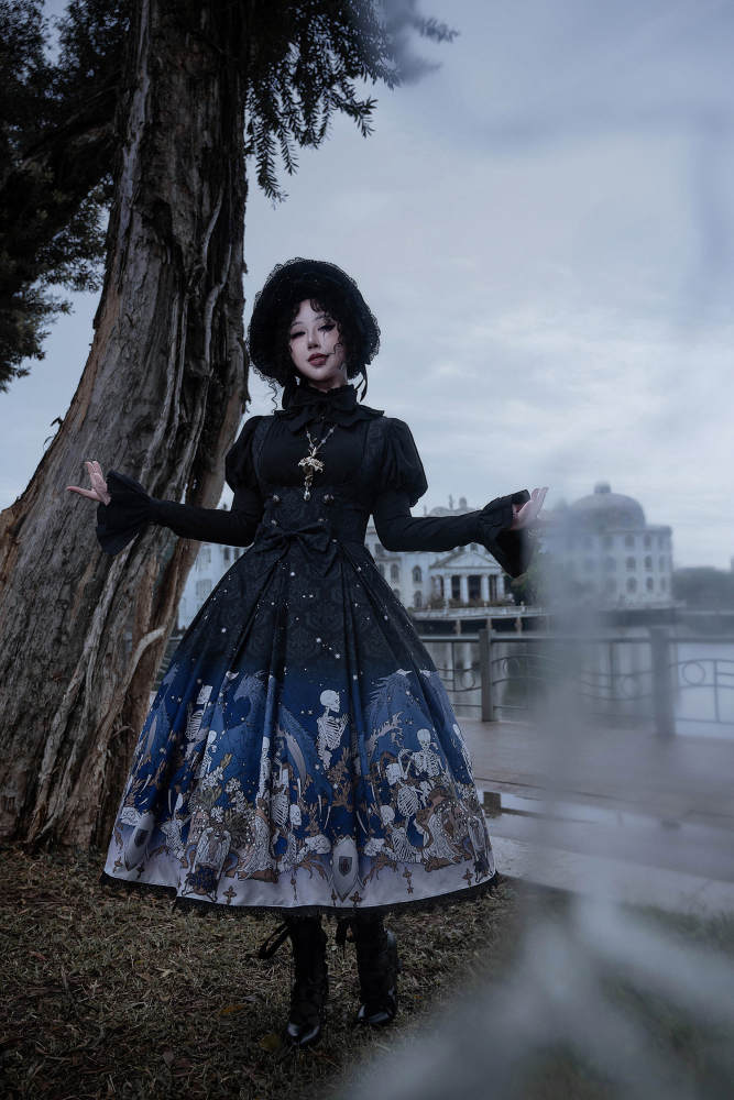 Nnstar Dragon Bone Lily Retro Gothic JSK Lolita Dress
