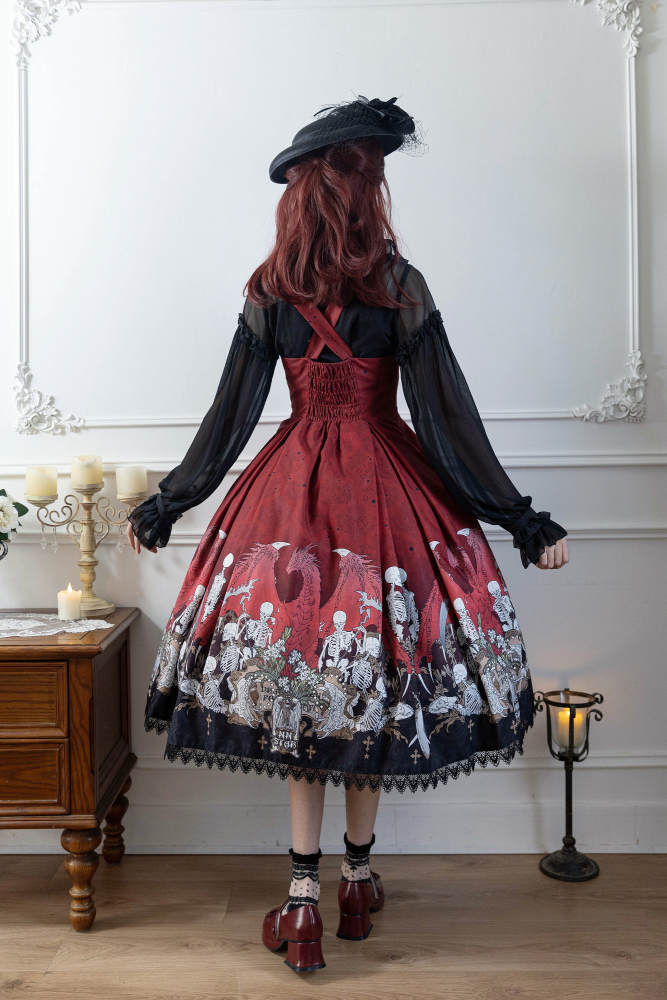 Nnstar Dragon Bone Lily Retro Gothic JSK Lolita Dress