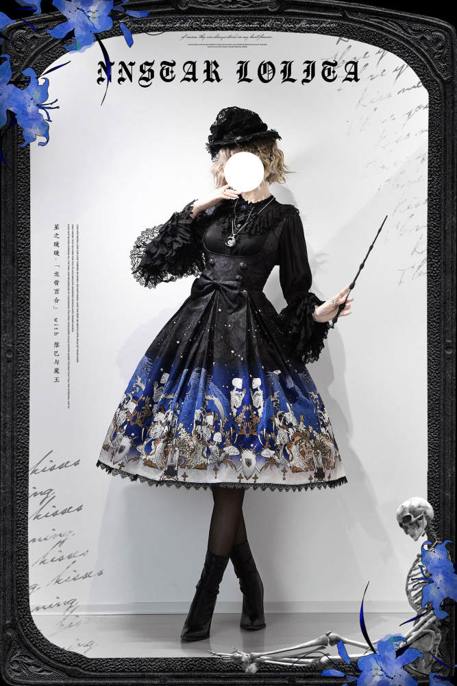 Nnstar Dragon Bone Lily Retro Gothic JSK Lolita Dress
