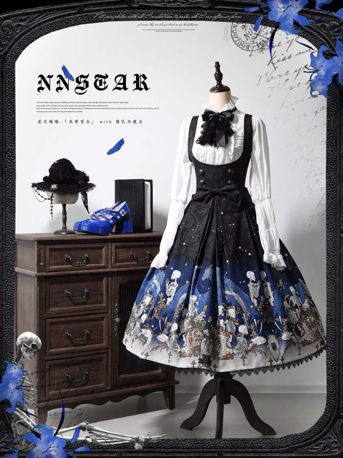 Nnstar Dragon Bone Lily Retro Gothic JSK Lolita Dress