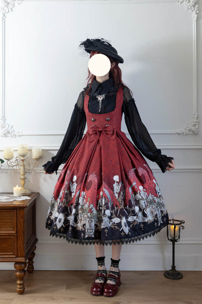 Nnstar Dragon Bone Lily Retro Gothic JSK Lolita Dress