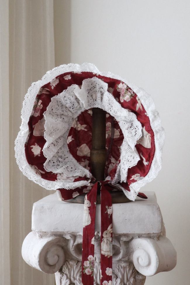 Nnstar ～Bunny Bouquet～ Lolita Red Purple Bonnet