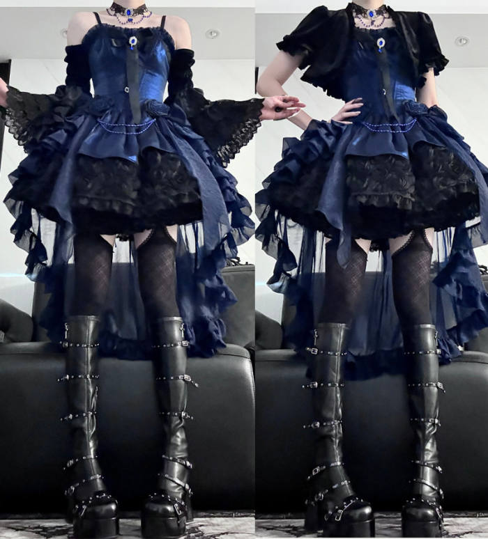 Sheer Ocean ~Rosette Nebula~ Gothic Lolita Extended Sleeves Coat