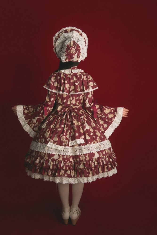 Nnstar ～Bunny Bouquet～ Lolita Red Purple Bonnet