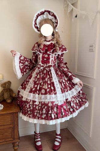 Nnstar ～Bunny Bouquet～ Retro Doll Lolita Printed OP