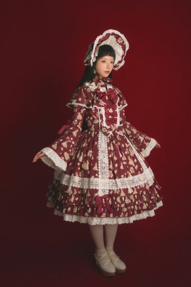 Nnstar ～Bunny Bouquet～ Lolita Red Purple Bonnet